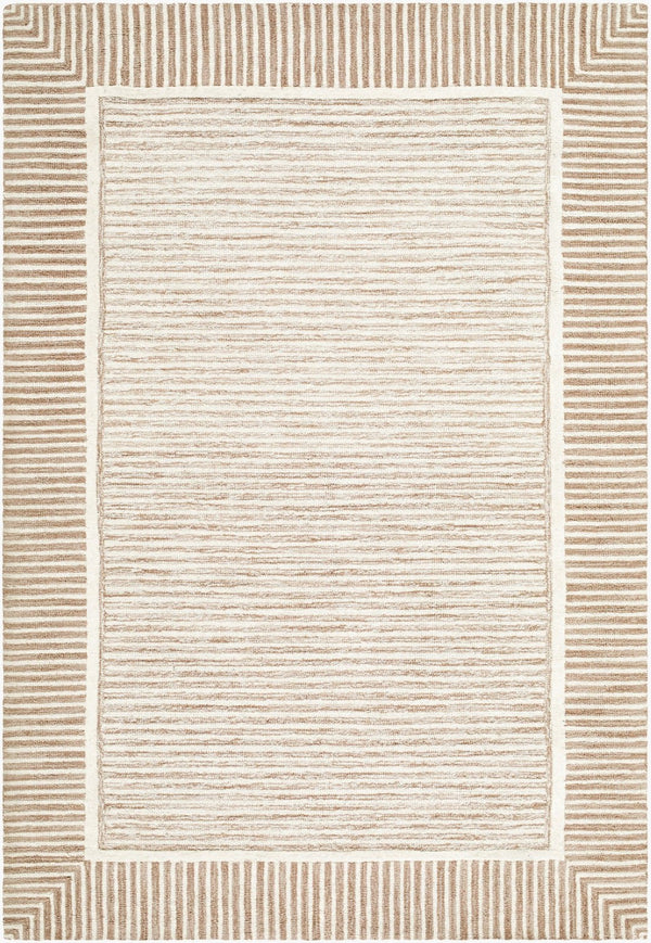 Livabliss Benchcraft Hand Tufted Wool Area Rug Farmhouse Cottage Style for Living Room Floors Taupe, Ivory 5' x 7'6" BEC2308-576