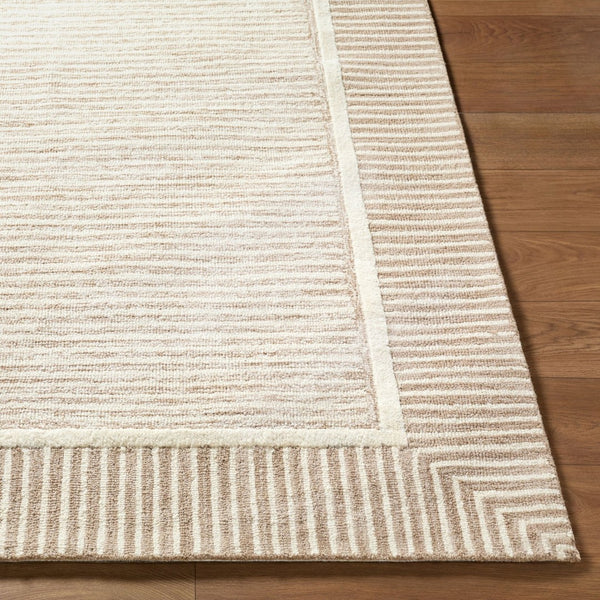 Livabliss Benchcraft Hand Tufted Wool Area Rug Farmhouse Cottage Style for Living Room Floors Taupe, Ivory 5' x 7'6" BEC2308-576