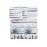 Madison Park Essentials 200 Thread Count Printed Cotton Coastal Sheet Set MPE20-1042 Blue Palmetto