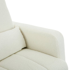 English Elm Christopher Knight Home® - Accent Rocking Chair In Cream White Teddy Velvet - Luxurious Comfort, Ergonomic Support & Style! N765P263906W