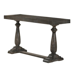 English Elm 50" Distressed Dove Finish Entryway Console Solid Wood Surface Rustic Transitional Hallway Piece Gray B011P427260