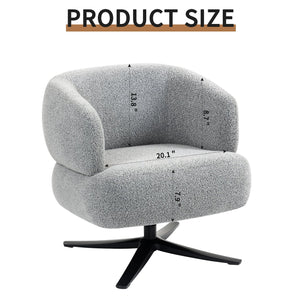 English Elm Cuddle-style linen swivel chair with 360° rotation, wrap-around cradle design for cozy compact spaces Antique Grey W3248P354261