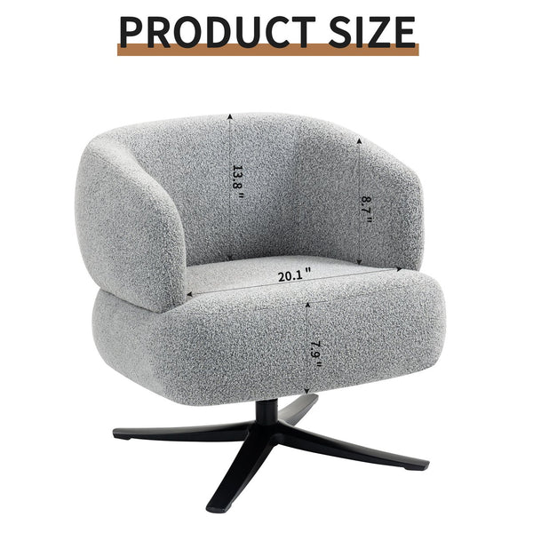 English Elm Cuddle-style linen swivel chair with 360° rotation, wrap-around cradle design for cozy compact spaces Antique Grey W3248P354261