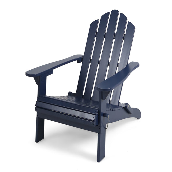 English Elm Christopher Knight Home® - HOLLYWOOD Acacia Wood Foldable Adirondack Chair for Patio & Poolside — Weather-Resistant, Classic Comfort Blue 39.25 L x 24.5 W x 7.75 H 62399.00BLU