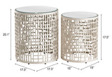 Reden Side Table Set (2-Piece) Silver 110153 Zuo Modern