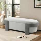 Christopher Knight Home® - Noble House - Large Versatile Storage Ottoman Bench: Spacious, Durable, And Stylish For Any Room ,White With Light Grey(51"*20"17")