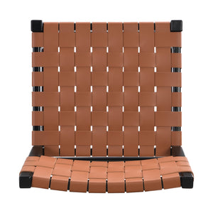 English Elm Christopher Knight Home® - 24.25'' 24.25" Classic Counter Stools Set of 2 Brown PU with Braided Leather Back & Rubberwood Legs, 24.25" 74690.00BRN