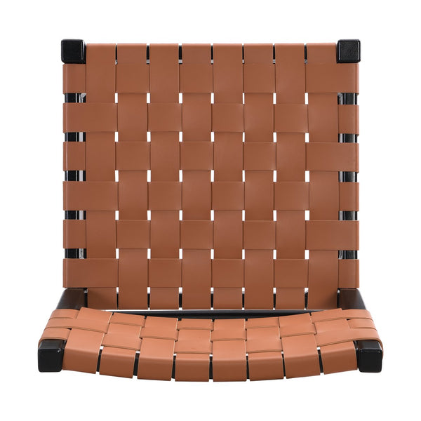 English Elm Christopher Knight Home® - 24.25'' 24.25" Classic Counter Stools Set of 2 Brown PU with Braided Leather Back & Rubberwood Legs, 24.25" 74690.00BRN