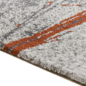 English Elm Jennifer Taylor Home - Quarry 5x6.5' Abstract Area Rug — Waterproof Polypropylene, Fade-Proof Medium Pile, Gray Cream Rust Elegance B2719P245965