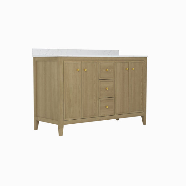 English Elm 24" Freestanding Bathroom Vanity with Countertop Soft Close Storage Melamine Cabinet T3785P442257