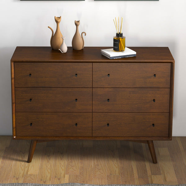 English Elm Caroline Solid Wood Dresser with Tapered Legs for a Mid Century Modern Bedroom B183P201692