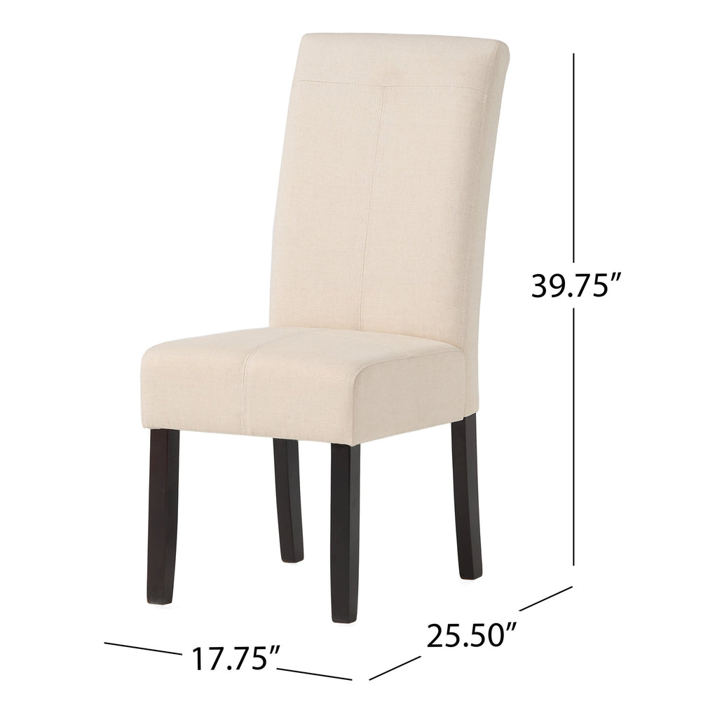 English Elm Pertica Upholstered Dining Chairs with T-stitch Detail Set of Two Modern Wood Leg N769P368552M