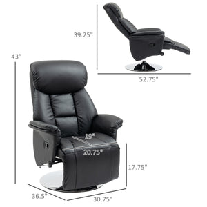 English Elm Homcom Manual Recliner Chair With 360° Swivel, Adjustable Footrest & Padded Arms For Ultimate Comfort W2225P217435