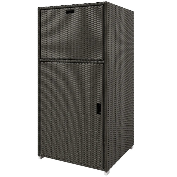 English Elm Outdoor Pe Rattan Pool Storage Cabinet with Drawer and Magnet Sealed Doors T3971P465435