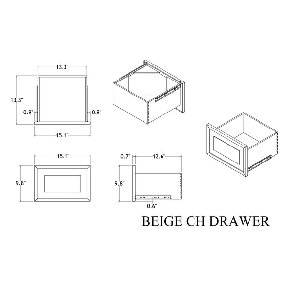English Elm Ciara Beige Tall Storage Chest with Matte Black Handles for Modern Bedroom Decor B201P499229