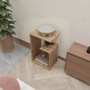 English Elm Fm Furniture Vega Side Table - Stylish Melamine With Open Storage For Modern Homes & Offices B128P293872