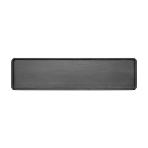 English Elm Farmhouse Console Table Tray Top Trestle Base Distressed Wood Entryway Sofa Black N760P359387B