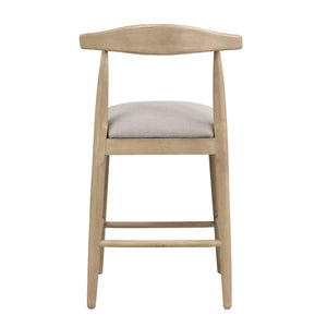 English Elm Christopher Knight Home® - COUNTER Ladder Back Farmhouse Counter Stool Set of 2 with Upholstered Seats and Tapered Rubberwood Legs Grey N771P339881D