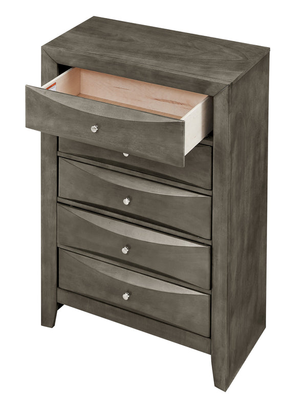 English Elm Marilla Modern G1503-D Dresser with Beveled Molded Resin Fronts, Dovetailed Drawers, Fully Assembled Gray 52 L x 33 W x 20 H B078108037
