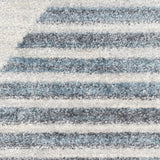 Nourison Astra Machine Washable ASW03 Machine Made Power-loomed Borderless Design Indoor Only Mid-Century Modern Scandinavian Rug Ivory Blue, Ivory Blue 100% Polyester 99446932921