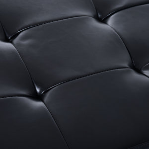 English Elm HomCom Tufted Faux Leather Storage Bench with Shoe Rack and Soft-Closing Lid, 265 lb Capacity Black W2225P217215