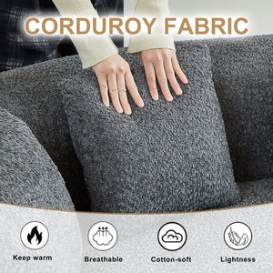 English Elm Curved Chenille Sectional Sofa Oversized Four Seat Cloud Foam Living Room Lounge W3505P355583