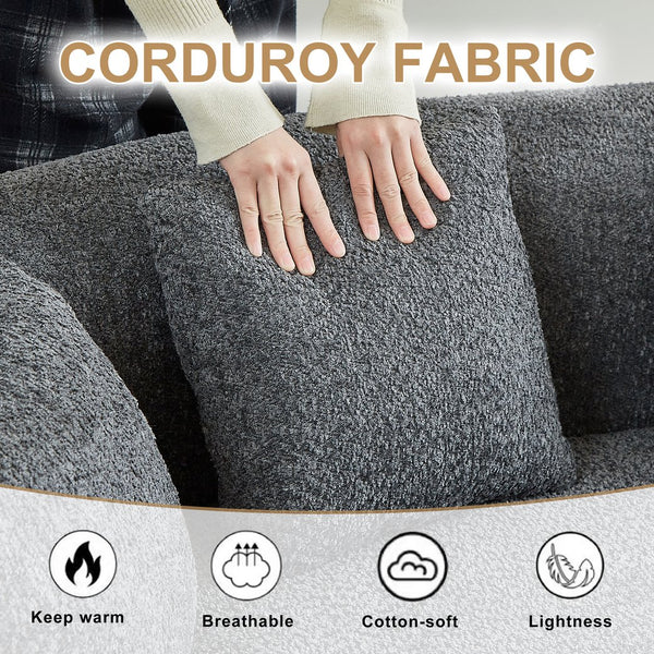 English Elm Curved Chenille Sectional Sofa Oversized Four Seat Cloud Foam Living Room Lounge W3505P355583