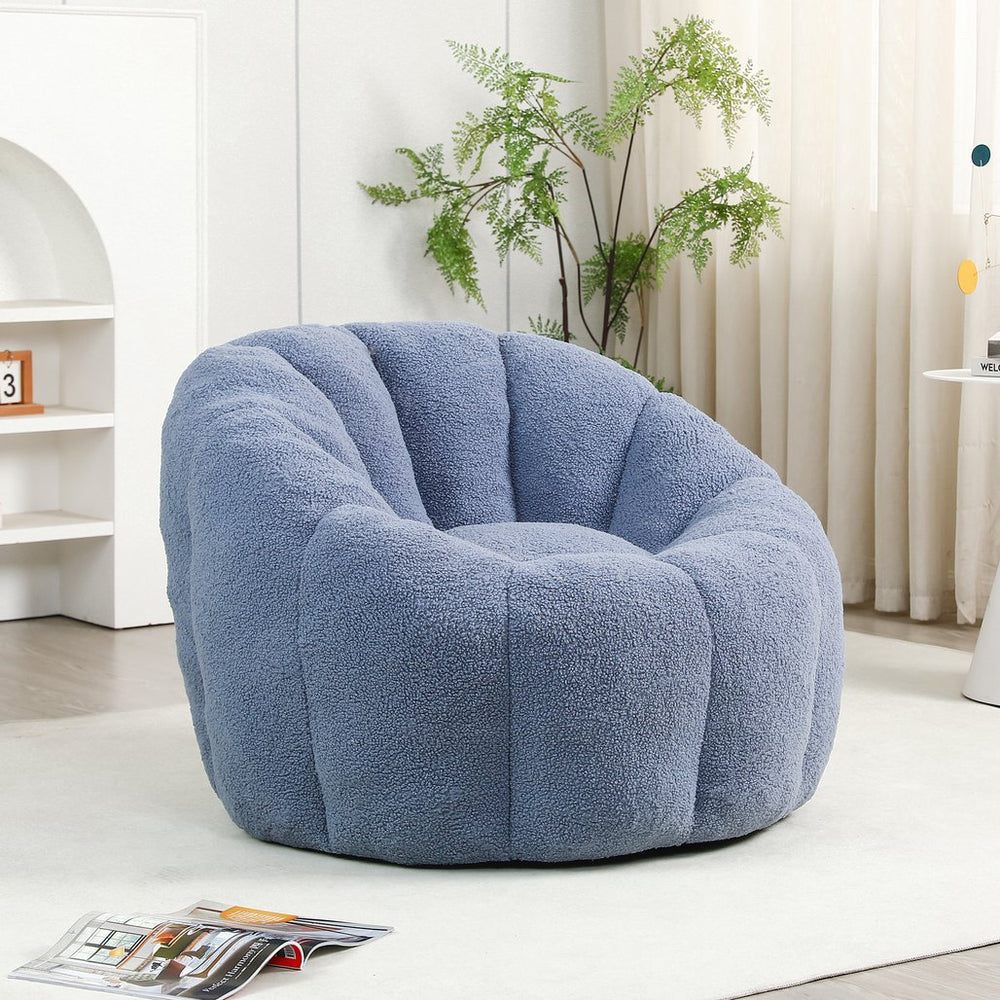 English Elm Bean Bag Lounge Chair Faux Fur Memory Foam Fill Ergonomic Armrests for Adults W2200P302149