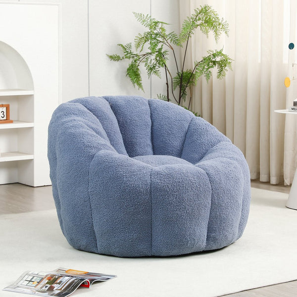 English Elm Bean Bag Lounge Chair Faux Fur Memory Foam Fill Ergonomic Armrests for Adults W2200P302149