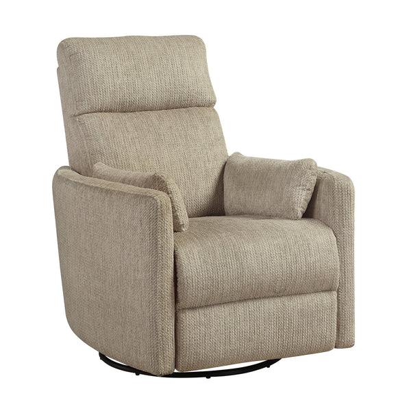 English Elm Modern Swivel Glider Recliner Chair with 360° Rotation, Plush Microfiber Upholstery & Pillows for Nursery Living Room Comfort Brown 33 L x 32.5 W x 26 H B011P395822