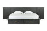 VIG Furniture Modrest Manchester- Contemporary Platform Dark Grey Bed with Two Nightstands VGWD-HLF2-BED-WNS