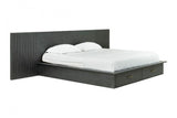 VIG Furniture Modrest Manchester- Contemporary Platform Dark Grey Bed with Two Nightstands VGWD-HLF2-BED-WNS