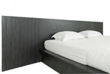 VIG Furniture Modrest Manchester- Contemporary Platform Dark Grey Bed with Two Nightstands VGWD-HLF2-BED-WNS