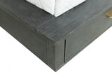 VIG Furniture Modrest Manchester- Contemporary Platform Dark Grey Bed with Drawers VGWD-HLF2-BED