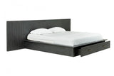 VIG Furniture Modrest Manchester- Contemporary Platform Dark Grey Bed with Two Nightstands VGWD-HLF2-BED-WNS