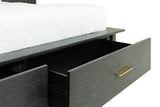 VIG Furniture Modrest Manchester- Contemporary Platform Dark Grey Bed with Drawers VGWD-HLF2-BED