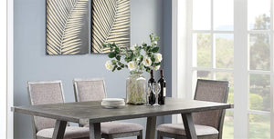 English Elm Contemporary 7-Piece Counter Height Dining Set With Grey Wood Table & 6 High-Back Chairs For Style B011S01703