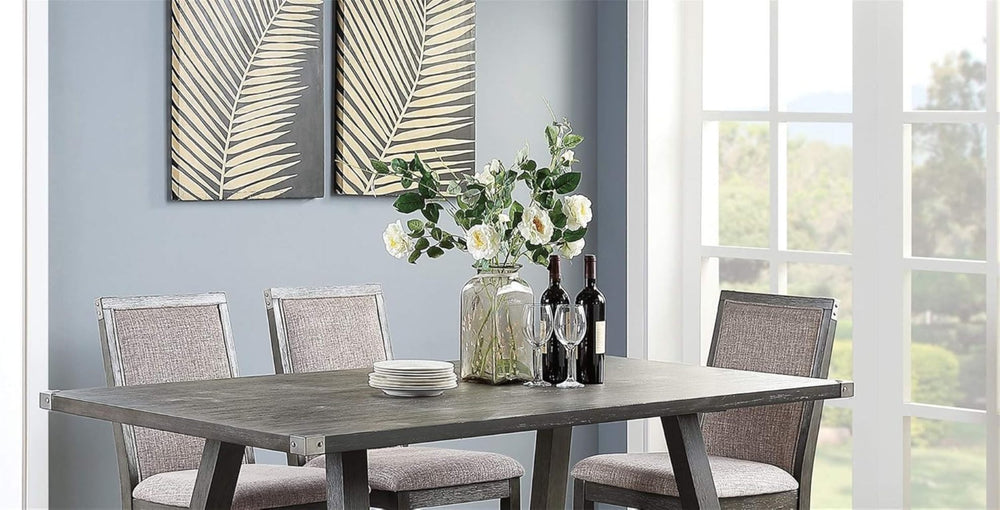 English Elm Mid-Century 72" Grey Counter Height Rectangle Dining Table Seats 6 Modern Wood Veneer Elegance B011P314245