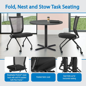 OSP Home Furnishings Soft Flex Frame Folding Chairs with Pu Padded Seating for Events and Office Use 69350-30