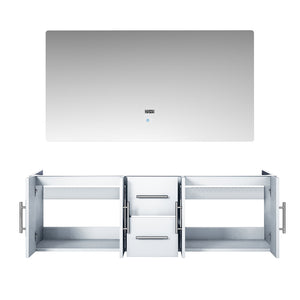 English Elm Glossy White Double Bath Vanity 60" W X 22" D With Led Mirror - Modern Style & Ample Storage Solution B2731S00501
