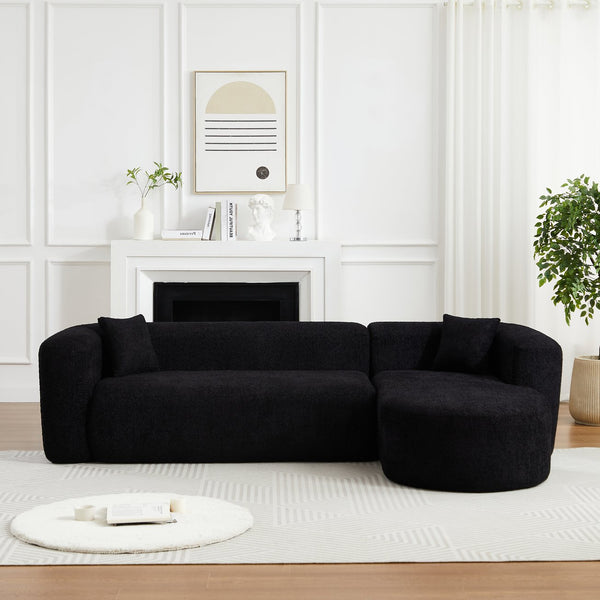English Elm [video]109.4" Chenille Cloud Sectional Sofa Curved L Shape Modular Couch for Living Room W3505S00053