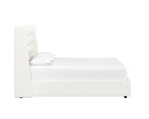 Sunpan Emmit Upholstered Bed with Modern Channel Tufting – No Box Spring Needed for Ultimate Comfort King
