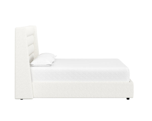 Sunpan Emmit Upholstered Bed with Modern Channel Tufting – No Box Spring Needed for Ultimate Comfort King