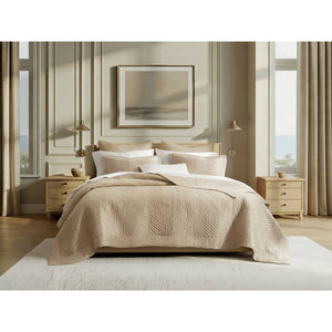 English Elm King Cotton Sateen Quilt Set Smooth Breathable Bedroom Layering Coverlet 3 Piece Linen B035P496599