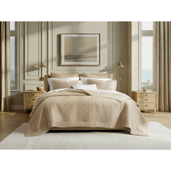 English Elm King Cotton Sateen Quilt Set Smooth Breathable Bedroom Layering Coverlet 3 Piece Linen B035P496599