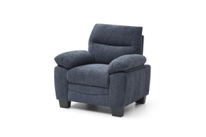 English Elm Summerton Plush Chenille Accent Chair with Removable Back, Coil Spring Seat and Padded Arms Blue 31 L x 36 W x 15 H B078P349521