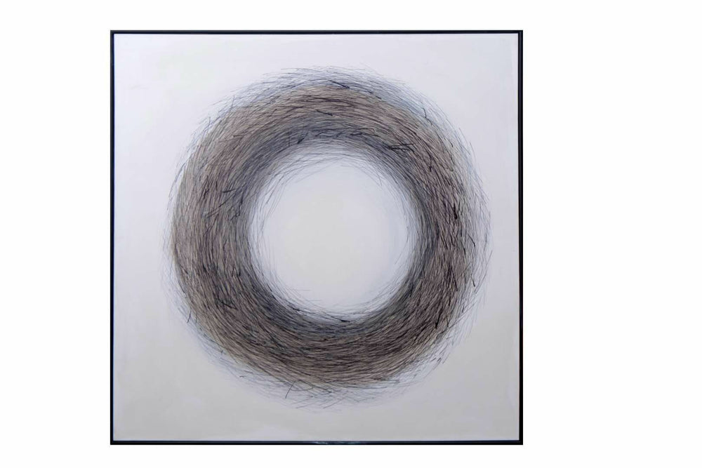 Sunpan Nesting Wall Art - Stunning Hand-Painted 60" x 60" Artwork with Black Floater Frame for Unique Decor