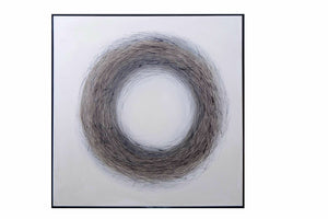 Sunpan Nesting Wall Art - Stunning Hand-Painted 60" x 60" Artwork with Black Floater Frame for Unique Decor