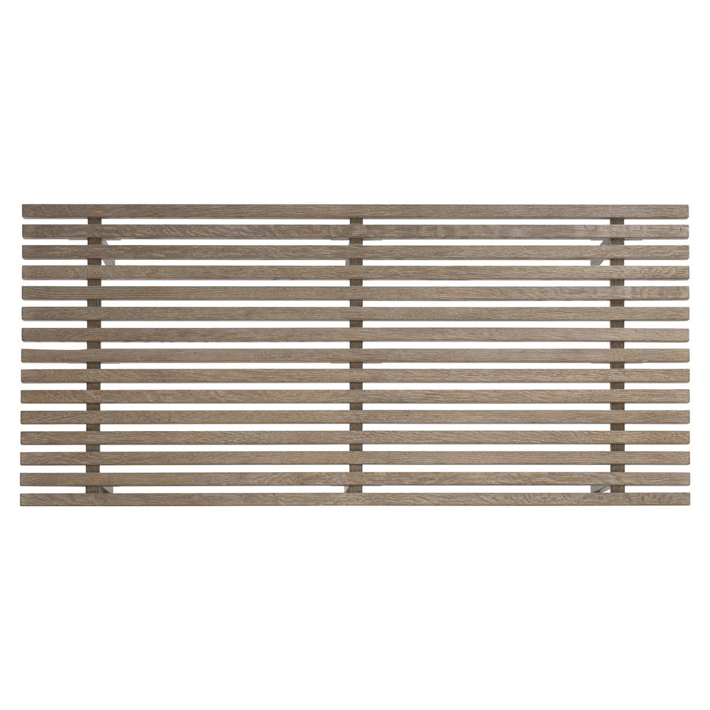 Bernhardt Bernhardt Marcona Slatted Cocktail Table With Anthracite Metal Base, 62"W Contemporary Centerpiece 473021