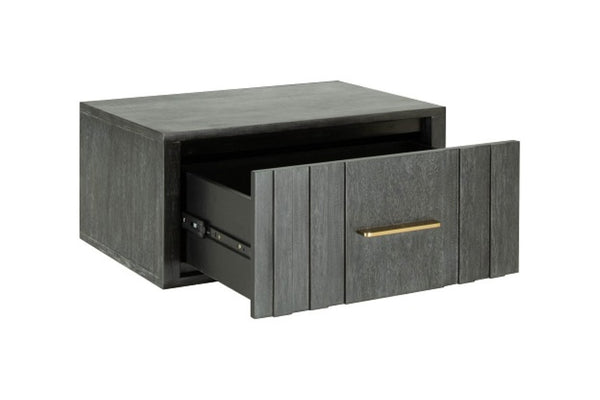 VIG Furniture Manchester- Contemporary Dark Grey Nightstand In Solid Acacia Wood With Brass Hardware, Compact Durable Design VGWD-HLF2-BS1DRA